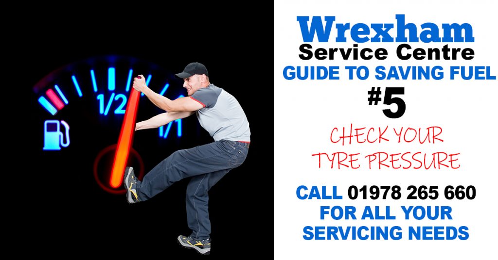 Image with the title check your tyre pressure deflated tyres are less fuel efficent